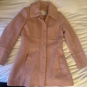 Jessica Simpson wool coat. Pink & white.  Lined. Zipper & snaps. Size medium.
